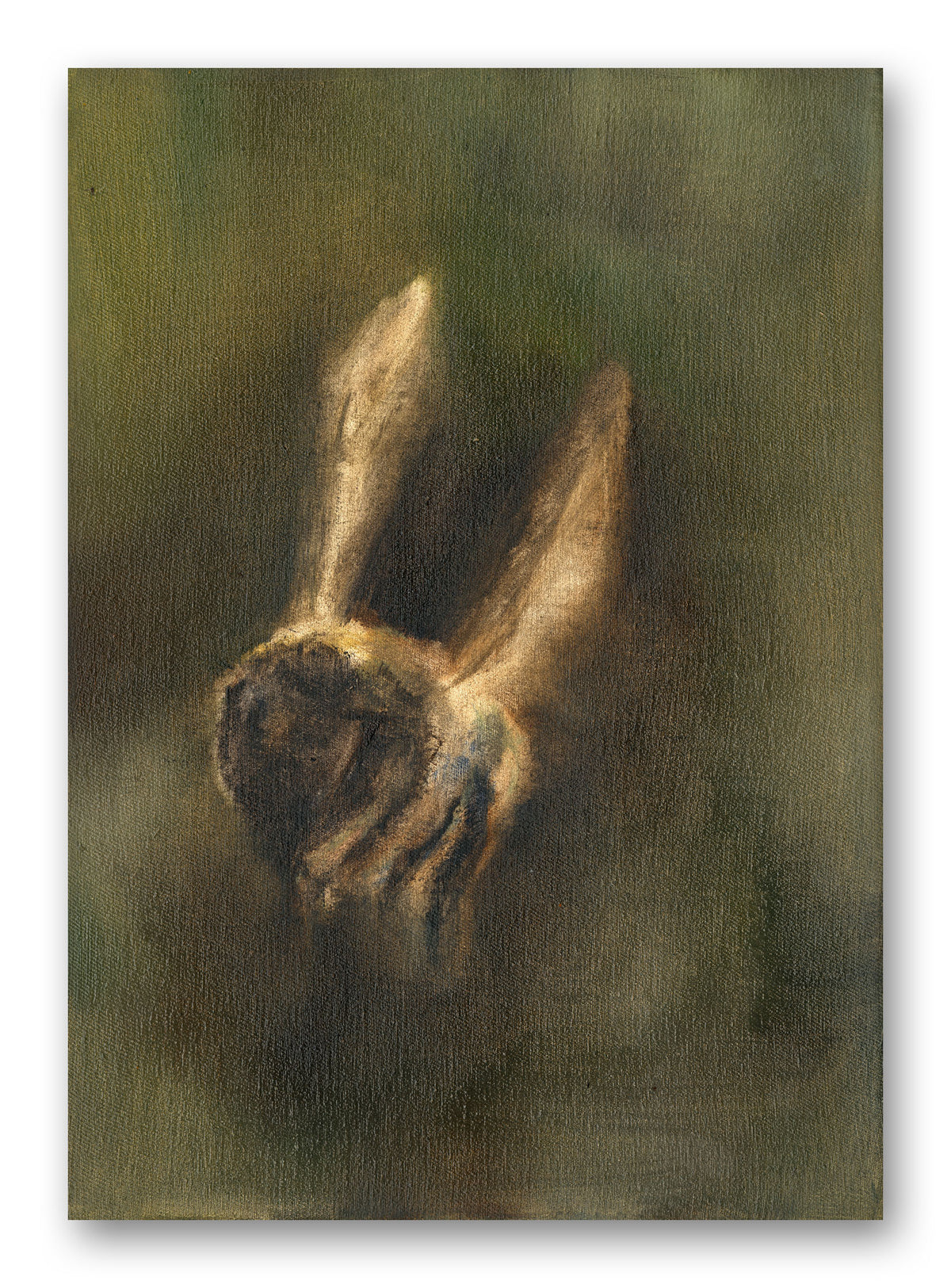 Bee on Dark Green Background